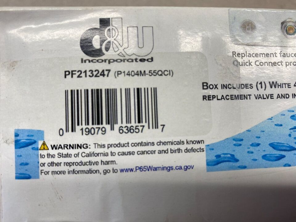 Phoenix RV Faucet PF213247 D&W 4" WHITE Exterior Quick Connect Spray