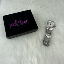 Park Lane Silver Tone Quartz Watch Rhinestone Encrusted Stainless Steel ... - $20.85