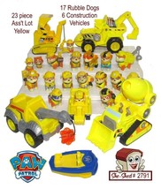 Paw Patrol RUBBLE Lot of 17 Dogs, 6 Yellow Vehicles - £39.83 GBP