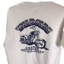 Vintage Tee Wildside Custom Motorcycles Los Banos Thrashed Grunge Biker T-shirt - £23.45 GBP