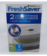 FOODSAVER FRESHSAVER VACUUM STORAGE CONTAINERS SET OF 2 - 1/2 QT. SIZE N... - $407.09 MXN