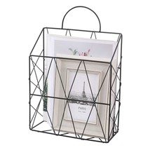 Hanging Wall Files Magazine Holder,Mial Organizer Metal Wire Mounted Storage Bas - £28.76 GBP