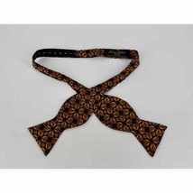 Brooks Brothers Makers All Silk Bow Tie Blue Brown Horse Equestrian Print - £19.35 GBP