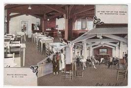 Mt Washington Club Interior White Mountains New Hampshire 1938 postcard - $6.44