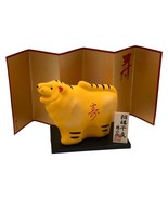 Chinese New Year Of The Tiger 4&quot; Ceramic Figurine with Display Stand &amp; B... - $111.00 MXN