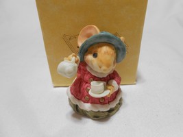 VTG Little Cheesers Christmas Mouse Pouring Tea 05312 Ganz 1991 Mouse Figure  - £7.39 GBP