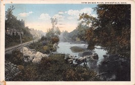 Springfield Ohio Vista Su Mad River ~ Pettirosso &amp; Sons Ed. Cartolina 1919 - £6.71 GBP