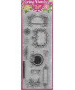 Spring Borders Stamp Set. App 9x25cm. Stamping Cardmaking Scrapbooking C... - $12.72 CAD