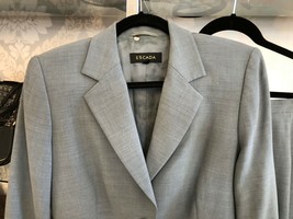 ESCADA Gray Wool Jacket &amp; Skirt Suit Set Sz US10 - £457.43 GBP