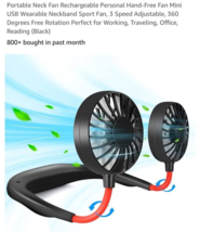 Portable Neck Fan Rechargeable Personal Hand-Free Fan Mini USB Wearable ... - $218.84 MXN
