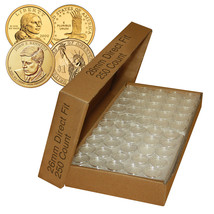 250 Direct Fit Airtight 26mm Coin Holder Capsules For Presidential $1 /SACAGAWEA - £43.83 GBP