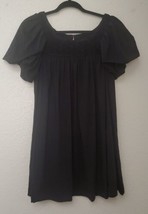 Baby Doll Black Rose Sharagano Heavy Mini Dress Puffed Cup Sleeve EUC - £24.10 GBP