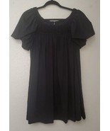 Baby Doll Black Rose Sharagano Heavy Mini Dress Puffed Cup Sleeve EUC - £23.66 GBP