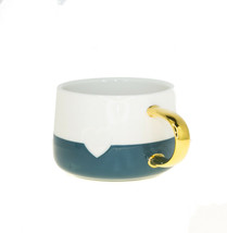 Starbucks Teal White Color Block Gold Handle Ceramic Coffee Mug Cup 12oz Holiday - $33.25
