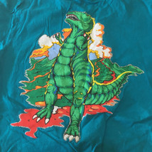 Vintage youth T shirt with large bright color dinosaur graphics on back - £15.78 GBP