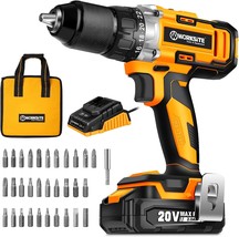 Worksite Cordless Drill/Driver Set With 1/2&quot; Metal Chuck, Power Drill Kit With - £39.11 GBP