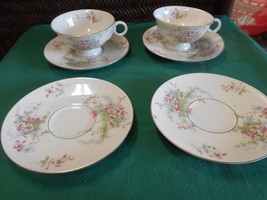 Theodore Haviland China New York Apple Blossom 2 Cups &amp; Saucers &amp;2 Free Saucer - £10.91 GBP
