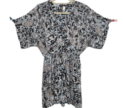 PARKER Nole Animal Print Beaded Dolman Sleeve Faux Wrap Mini Dress Size XS - £57.59 GBP