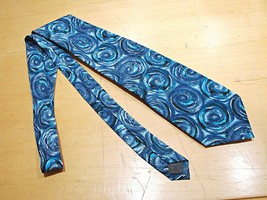 J. Garcia Snail Garden 100% Silk Necktie Mens Blue Tones Classic Vintage 1996 - £15.36 GBP