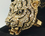 Elvis Presley Wedding Ring Head Lion TCB Made With Swarovski Crystal GP ... - $38.99