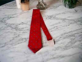 Louis Del’Olio Italian Silk Men’s Necktie Red Blue Ladybugs New - $18.56