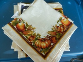 Elegant American Harvest Splendor Thanksgiving Fall  Damask Napkin - £12.78 GBP