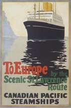 To Europe by the scenic St Lawrence route - Canadian Pacific Steamships - Framed - £26.38 GBP