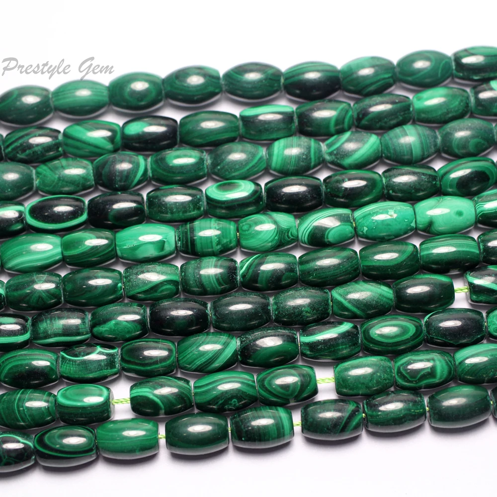 Wholesale (1strand/set) natural 8*10-12 mm malachite loose beads in Rice... - £31.30 GBP