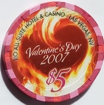 Rio Suite Hotel & Casino Las Vegas $5 Ltd Edition Chip Valentine's Day 2007 - £8.75 GBP