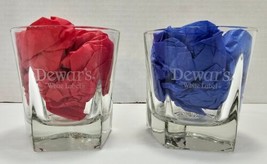 Set Of 2 Pre Owned Never Used Dewar&#39;s White Label Libbey Rocks Glasses Barware - £7.03 GBP
