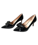 Kate Spade Strudel Black Patent Leather Twist Bow Pumps 3&quot; Heels - Women... - $1,265.17 MXN