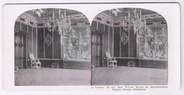 Stereo View Card Stereograph Red Velvet Room In Brandeburg Palace Berlin Germany - £3.94 GBP