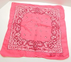 Paris Accessories Pink Paisley Floral Bandana Handkerchief Cotton USA - £15.97 GBP
