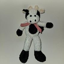Animal Adventure Cow Plush 10&quot; Stuffed Animal Toy Red White Gingham Bow ... - £19.40 GBP
