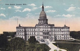 Lansing MI Michigan State Capitol 1917 Postcard E03 - $4.99