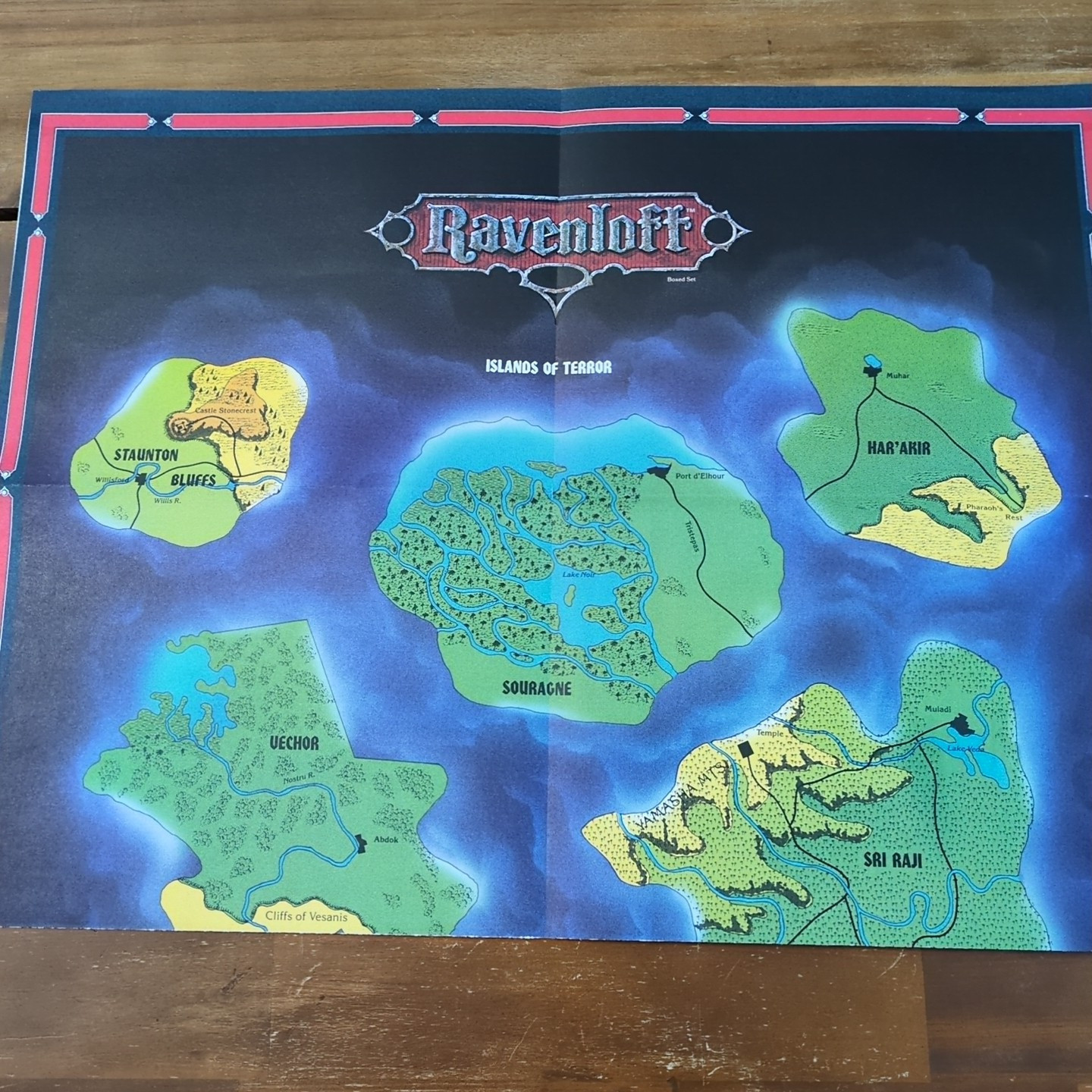TSR 1990 Ravenloft Islands Of Terror Dungeons And Dragons Map - $29.69