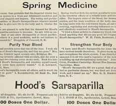 Antique 1884 Hood&#39;s Sarsaparilla Quack Medicine Advertisement Ephemera 5... - £13.37 GBP