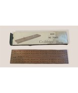 Vintage B 5  Wood Cribbage Board 2 Player 12 x 3 inches with Box (Missin... - £4.58 GBP