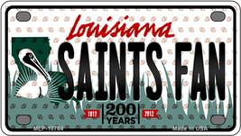 Saints Fan Louisiana Novelty Mini Metal License Plate Tag - £11.73 GBP