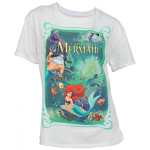 Disney The Little Mermaid Poster Art Junior&#39;s Front and Back T-Shirt White - £19.96 GBP+