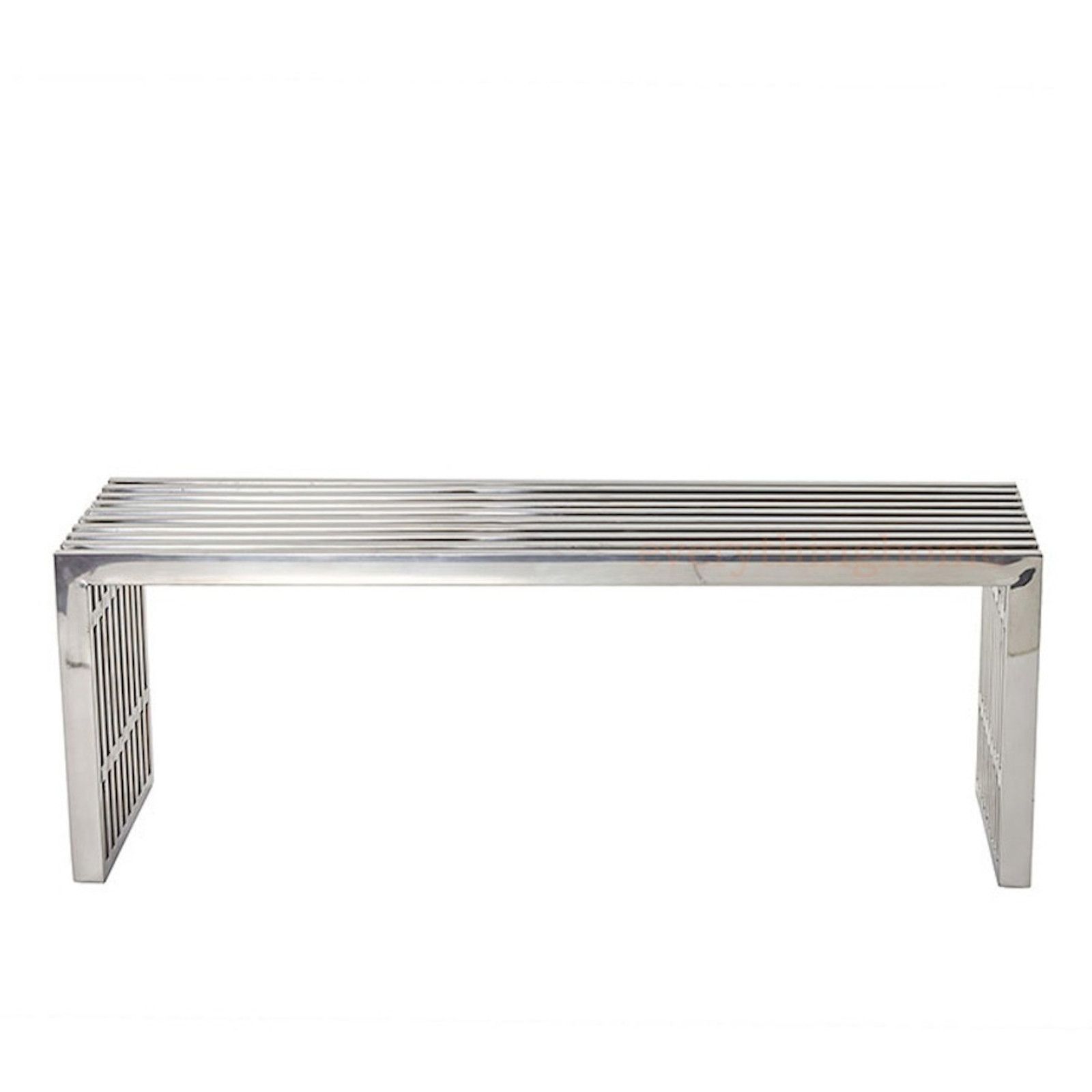 Modern Stainless Steel Slat Gridiron 47" Bench Seat Coffee Table Indoors or Out Item image 2