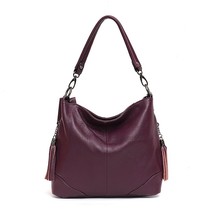 Fashion Genuine Leather Women Shoulder Bags Designer Tassel Handbags Female Casu - £78.35 GBP