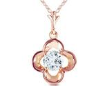 Galaxy Gold GG 14K Solid Rose Gold Natural Aquamarine Pendant Necklace f... - $441.08