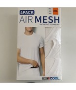 32 Degrees Cool Men&#39;s Air Mesh Crew Neck T-Shirts 4 Pack Size XXL White - $23.75