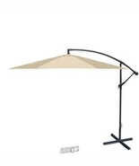 Offset Umbrella Khaki Weather-Resistant Polyester Fabric Canopy Heavy Du... - $180.64 CAD