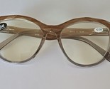 Reading Glasses ~ Two Tone ~ BROWN/GRAY ~ Plastic Frames ~ +2.00 Strength - £18.63 GBP