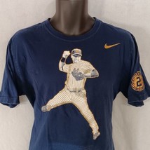 Nike Derek Jeter T-Shirt Large Blue New York Yankees Captain - $16.95