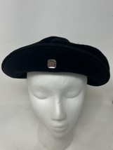 Jean Charles Brosseau Wool Beret Hat Cap Black Crystal Womens Sz S/M - $39.55