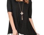 Umgee Crochet Trim Lace Up Drawstring Top Black - $693.63 MXN