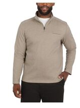 DKNY Mens Sweater Tan 1/4 Zip Herringbone Mock Neck Pocket Long Sleeves - $83.08 CAD